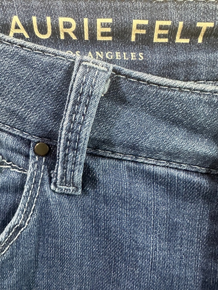 Laurie Felt Los Angeles Jeans Women Sz 10 Blue Flare Frayed Hem 5-Pocket Stretch - Picture 4 of 15